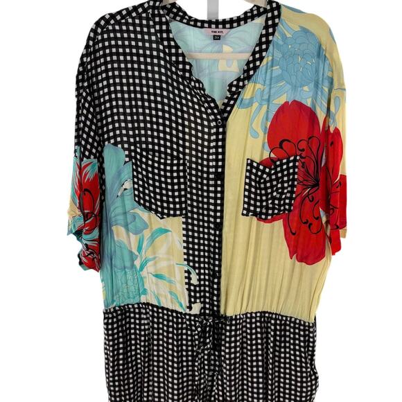 The Kit Gingham Camellia Floral Issa Tie Waist Jumpsuit - Picture 6 of 12